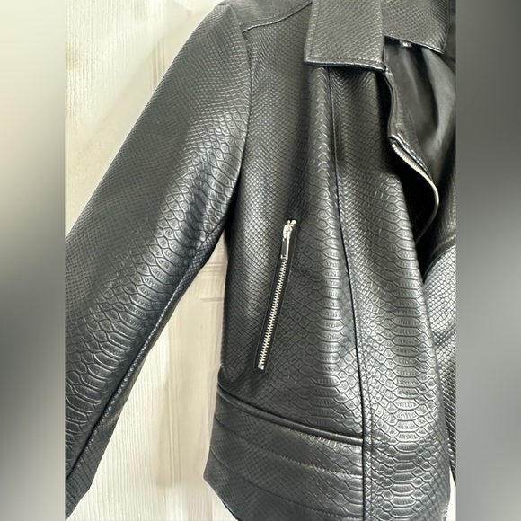 Black Faux Leather Motorcycle Jacket from Shein, Size Medium - Picture 7 of 11